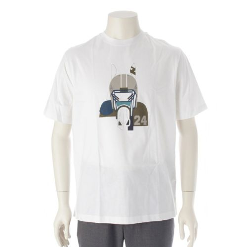 エルメス 23AW コットン クォーターバッシュ プリント 半袖Ｔシャツ トップス カットソー ホワイト XS