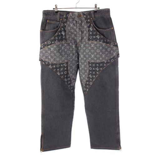 ルイヴィトン 23AW モノグラム フラワー デニムパンツ ジーンズ ボトムス 1ABYE9 グレー 33