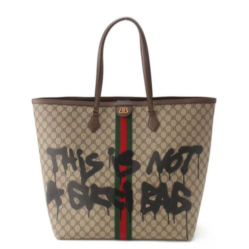 グッチ バレンシアガ BALENCIAGA ハッカープロジェクト グラフィティ トートバッグ 680127 ベージュ