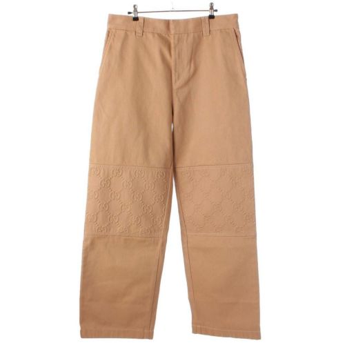 グッチ オーガニックデニム GGエンボス パンツ ボトムス 771458 ベージュ 50