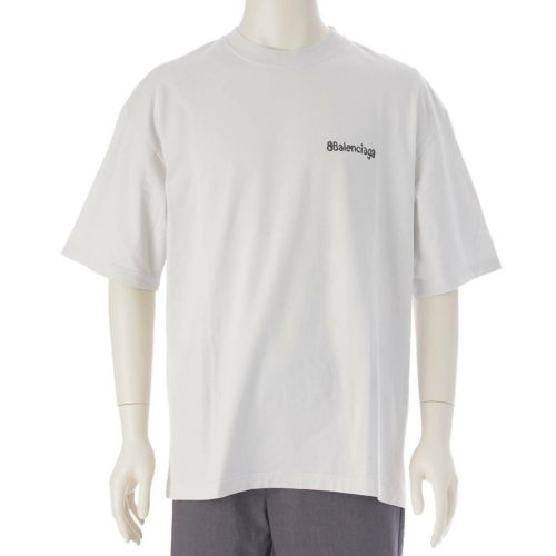 バレンシアガ 23AW BB CORP MEDIUM FIT ロゴ 半袖Ｔシャツ カットソー トップス 612966 ホワイト M