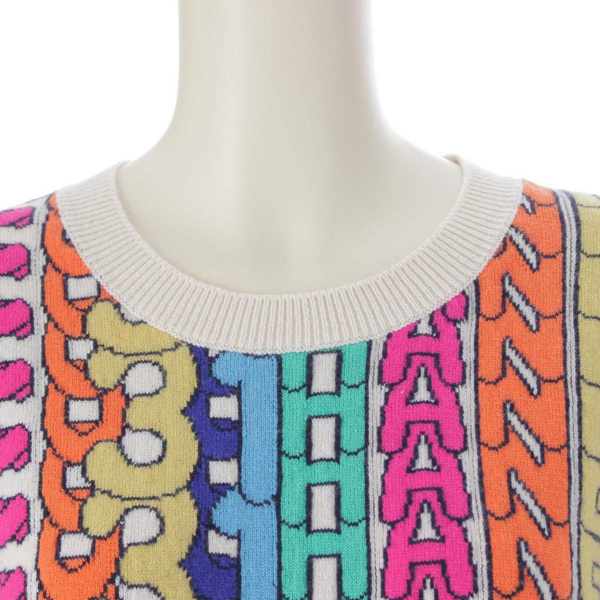 シャネル カシミヤ ココマーク ロゴ ジャガード 長袖 ニット セーター