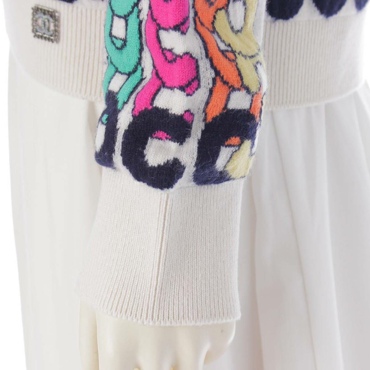 シャネル カシミヤ ココマーク ロゴ ジャガード 長袖 ニット セーター