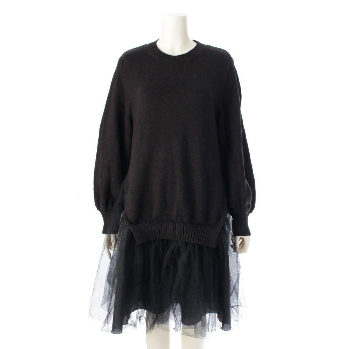 美品 FOXEY フォクシー シルク100％ シアー ひざ丈 ノースリーブ  