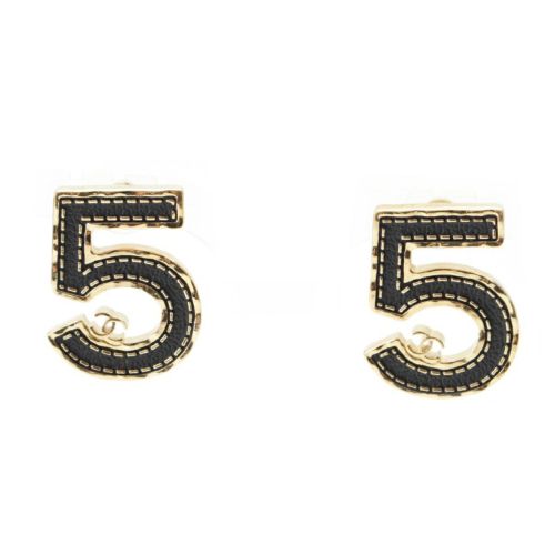 シャネル B23S No.5 ココマーク ピアス イヤリング アクセサリー ゴールド ブラック