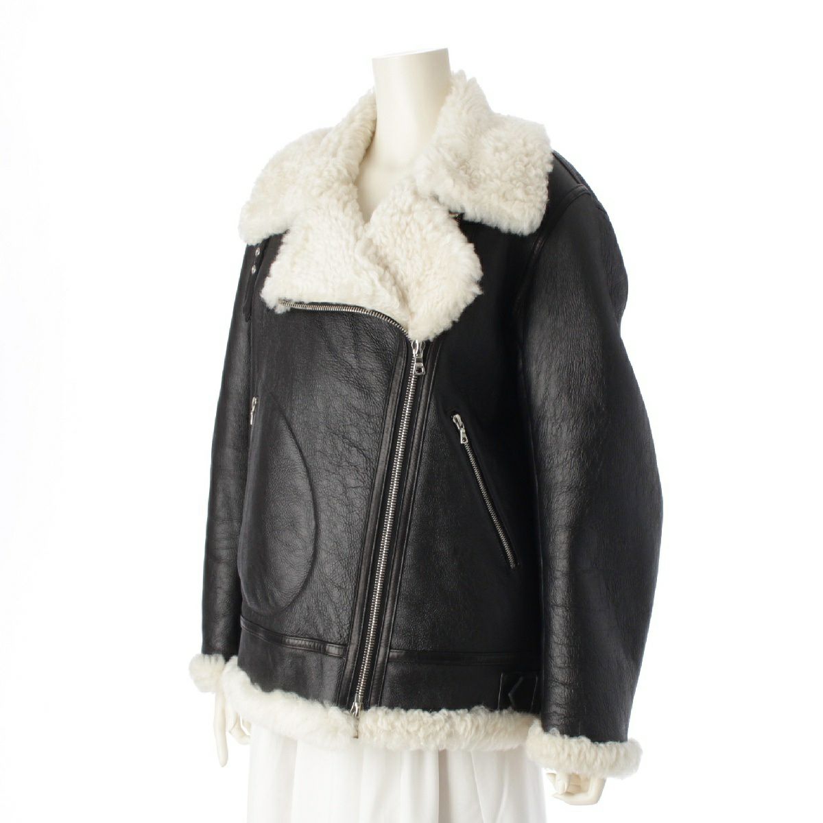 個性的な　激安‼️バーバリームートンライダース&B3 15万円の新古品 Liugoo Leathers 本革 B-3タイプライダース ムートンジャケット メンズ