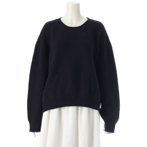 エルメス 24AW カシミヤ セリエモチーフ クルーネック ニット トップス ネイビー 42