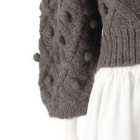 cygne シーニュ ウール 手編みポンポン ボタン カーディガン Florent