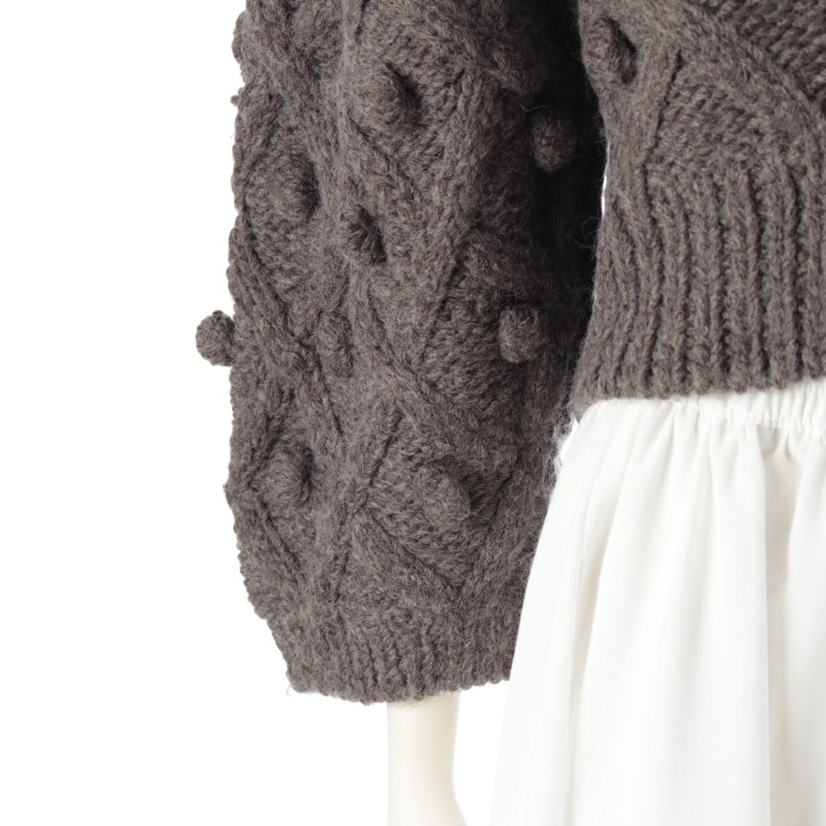 cygne シーニュ ウール 手編みポンポン ボタン カーディガン Florent