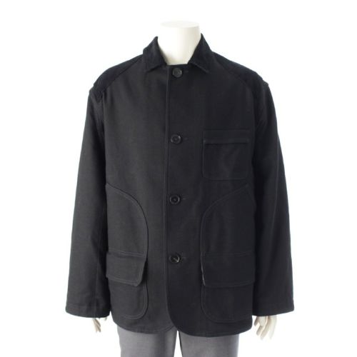 メゾンマルジェラ 24AW コントラストファブリック 4WAY コート ワークジャケット アウター S51AA0352 ブラック 42