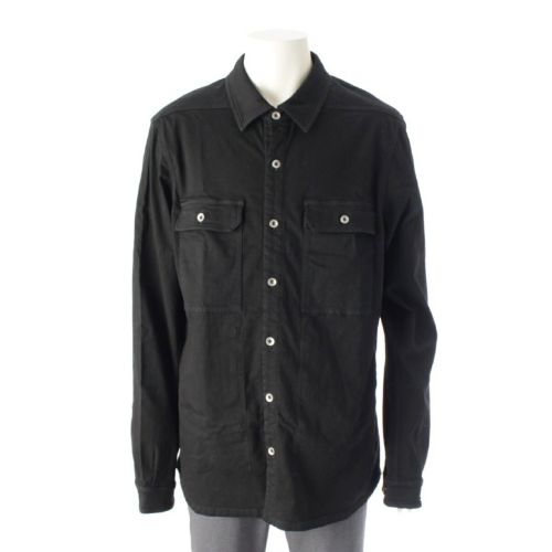 リックオウエンス 23SS SLH DENIM JACKET コットンデニム 長袖シャツ ジャケット トップス DU01C6755 ブラック L
