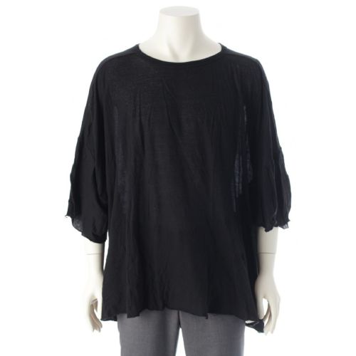 リックオウエンス 24SS コットン TOMMY TSHIRT トミーTシャツ シアーカットソー オーバーサイズ カットソー RR01D3283 ブラック F