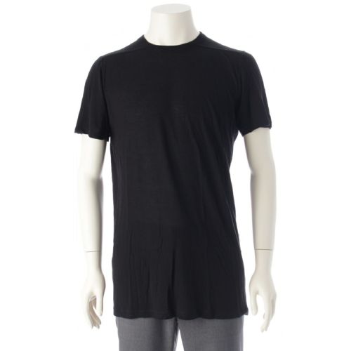 リックオウエンス 21AW シルク混 LEVEL T レベルTシャツ クルーネック 半袖Ｔシャツ カットソー RU02A5264 ブラック L