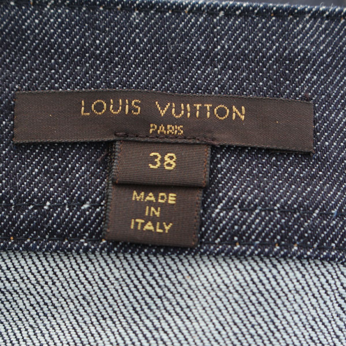 ルイヴィトン コットン モノグラム スタッズ デニム ミニ スカート  