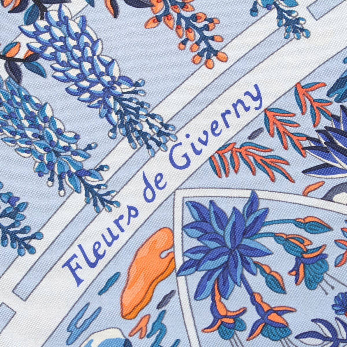 エルメス シルク カレ90 Fleurs de Giverny ジヴェルニーの花 スカーフ 