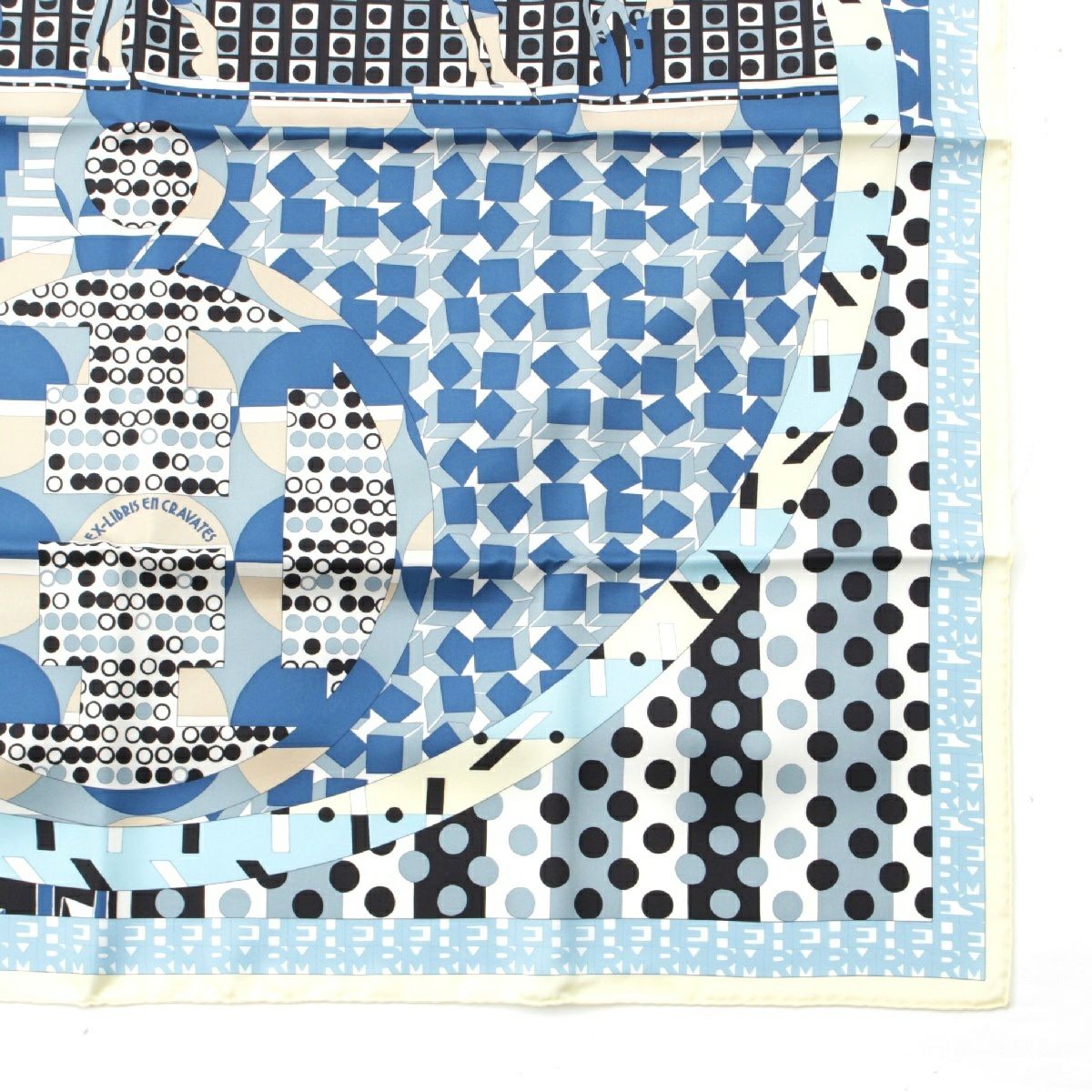 エルメス シルク カレ90 Ex-Libris A Carreaux エクスリブリス 