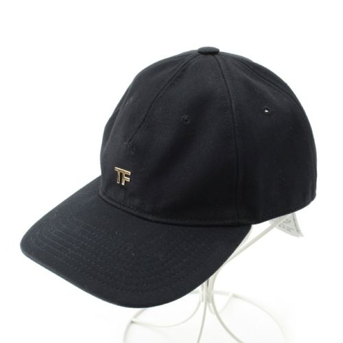 トムフォード コットン TFロゴ ベースボール キャップ 帽子 ブラック