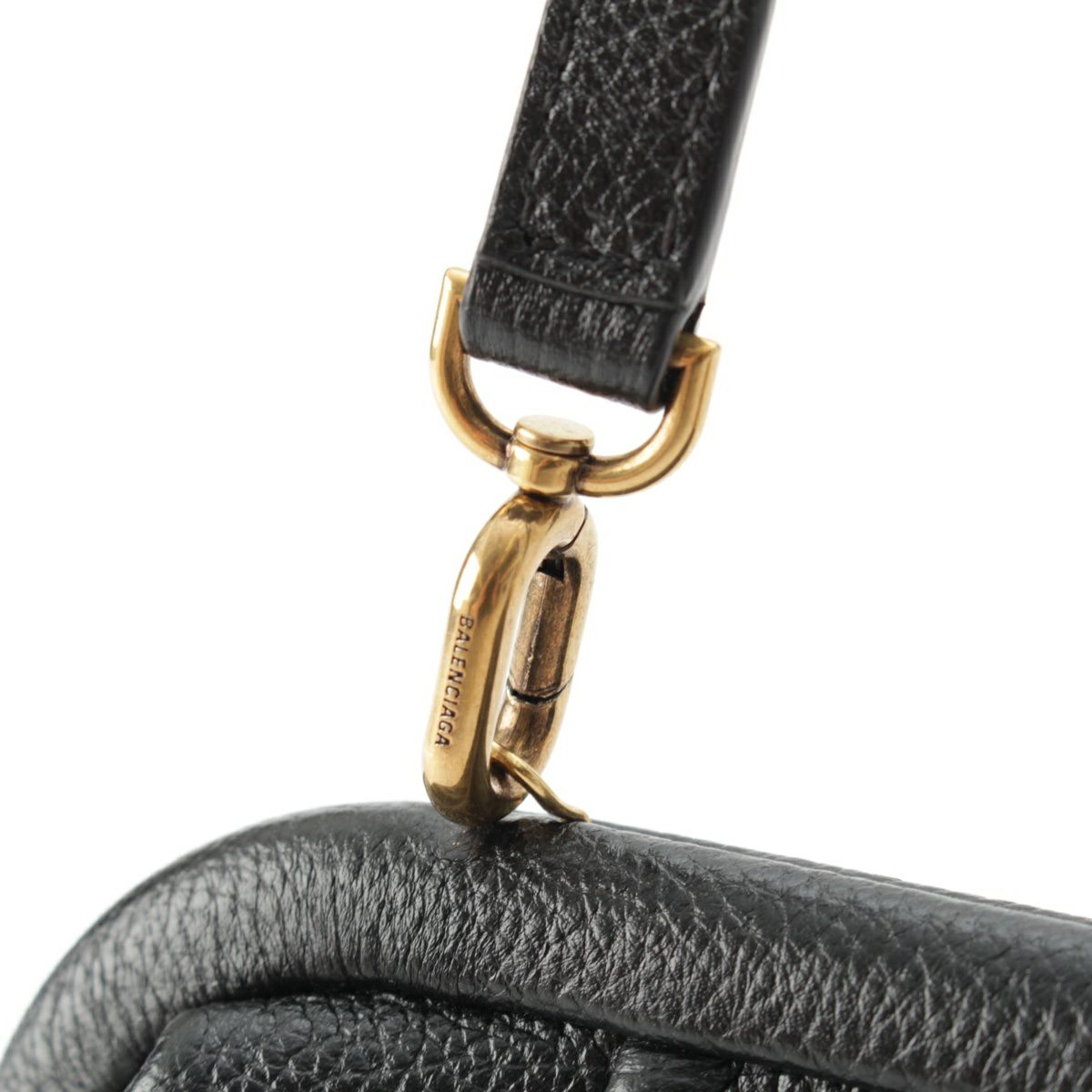 バレンシアガ CLOUD XS レザー ロゴ がま口 2way クラッチ ショルダー  