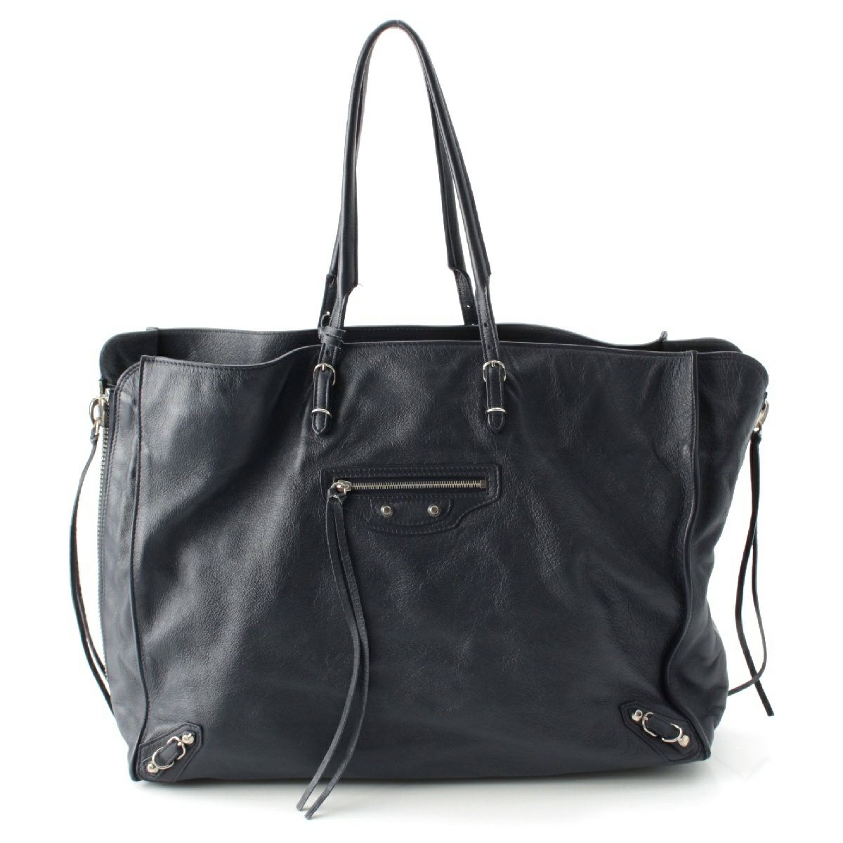 バレンシアガ ペーパー A4 ジップアラウンド レザー ミラー付 トート  