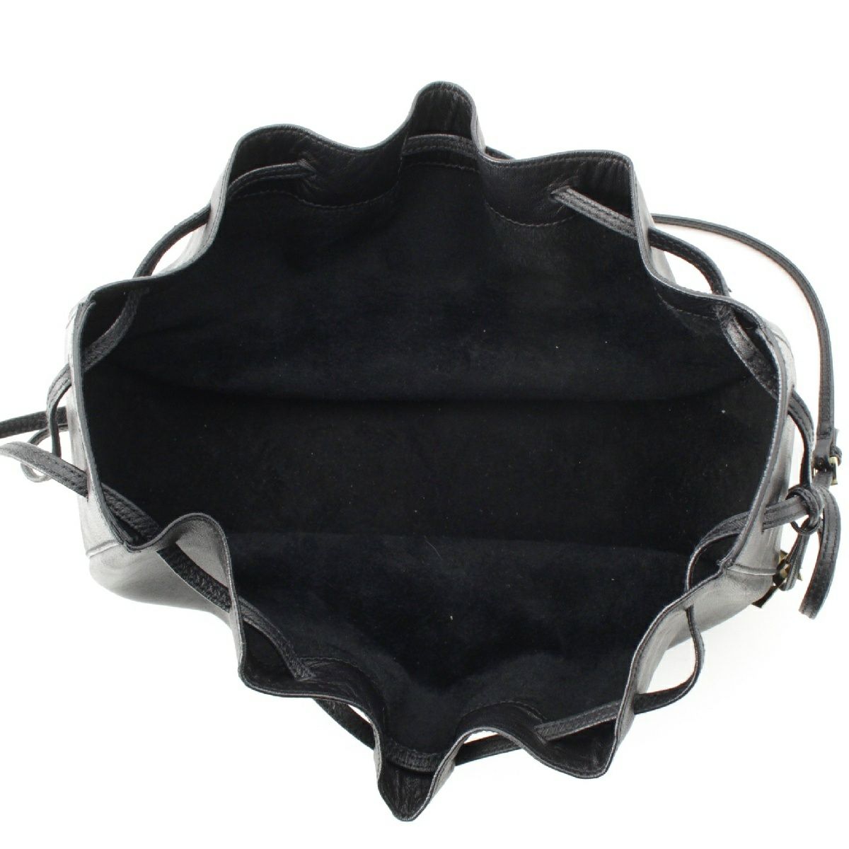 グッチ レザー ロゴプレート付き 巾着型 ショルダーバッグ 90663