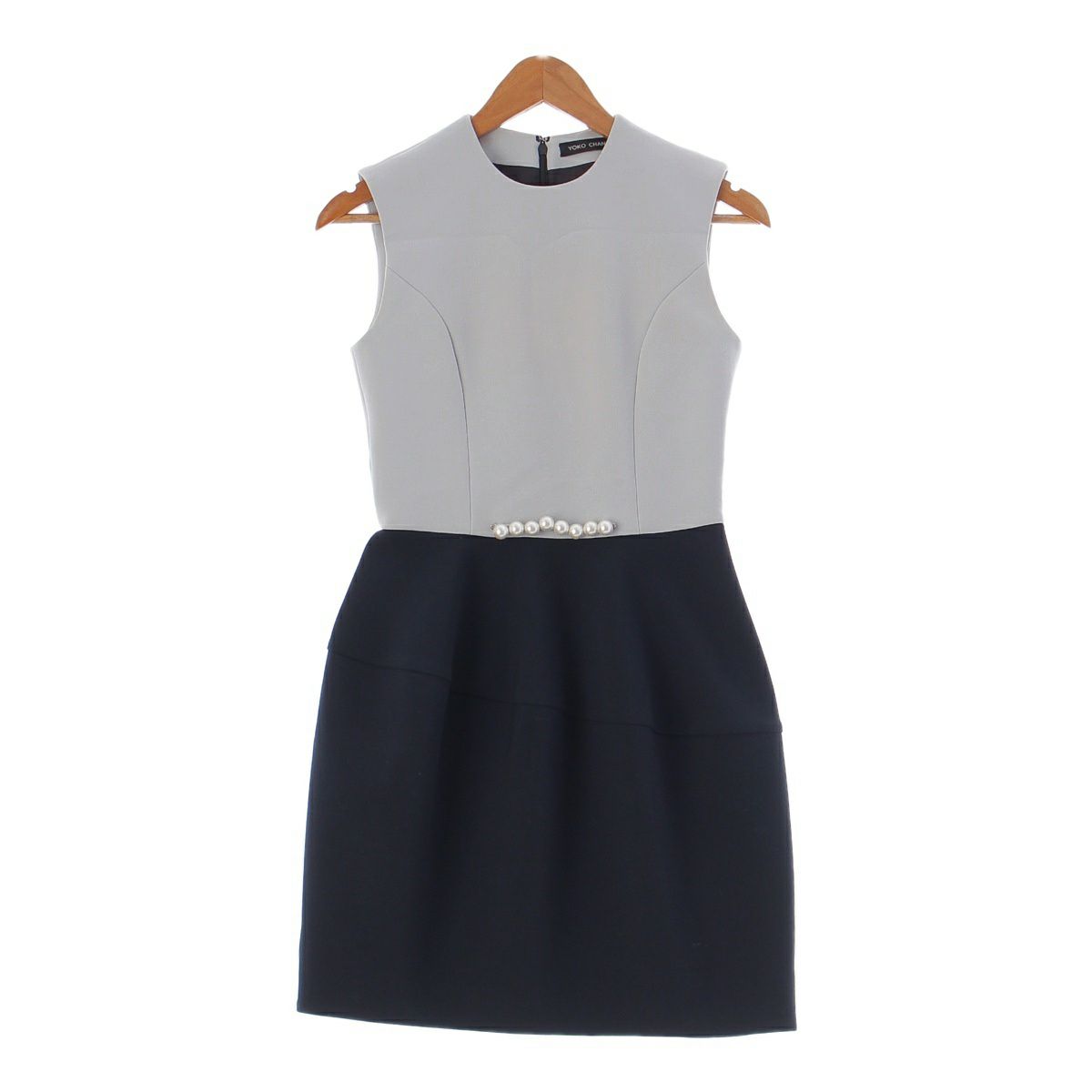 ヨーコチャン 20年 Fパール ノースリーブ バイカラー ワンピース  