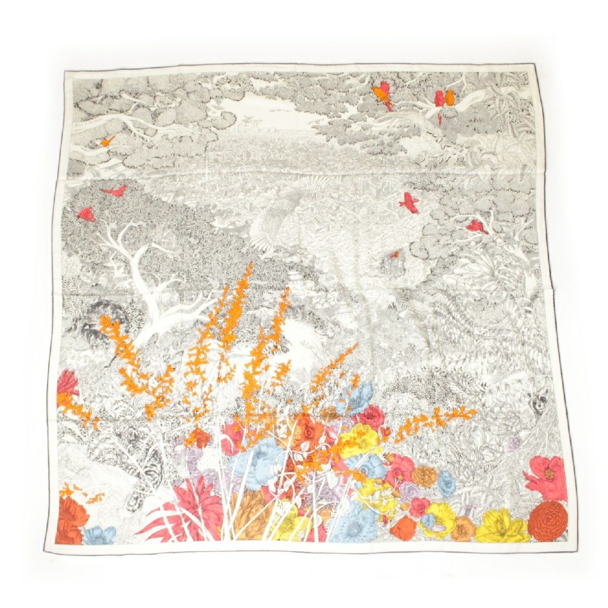 エルメス カレジェアン140 カシミヤ シルク Retour a la Nature 自然  