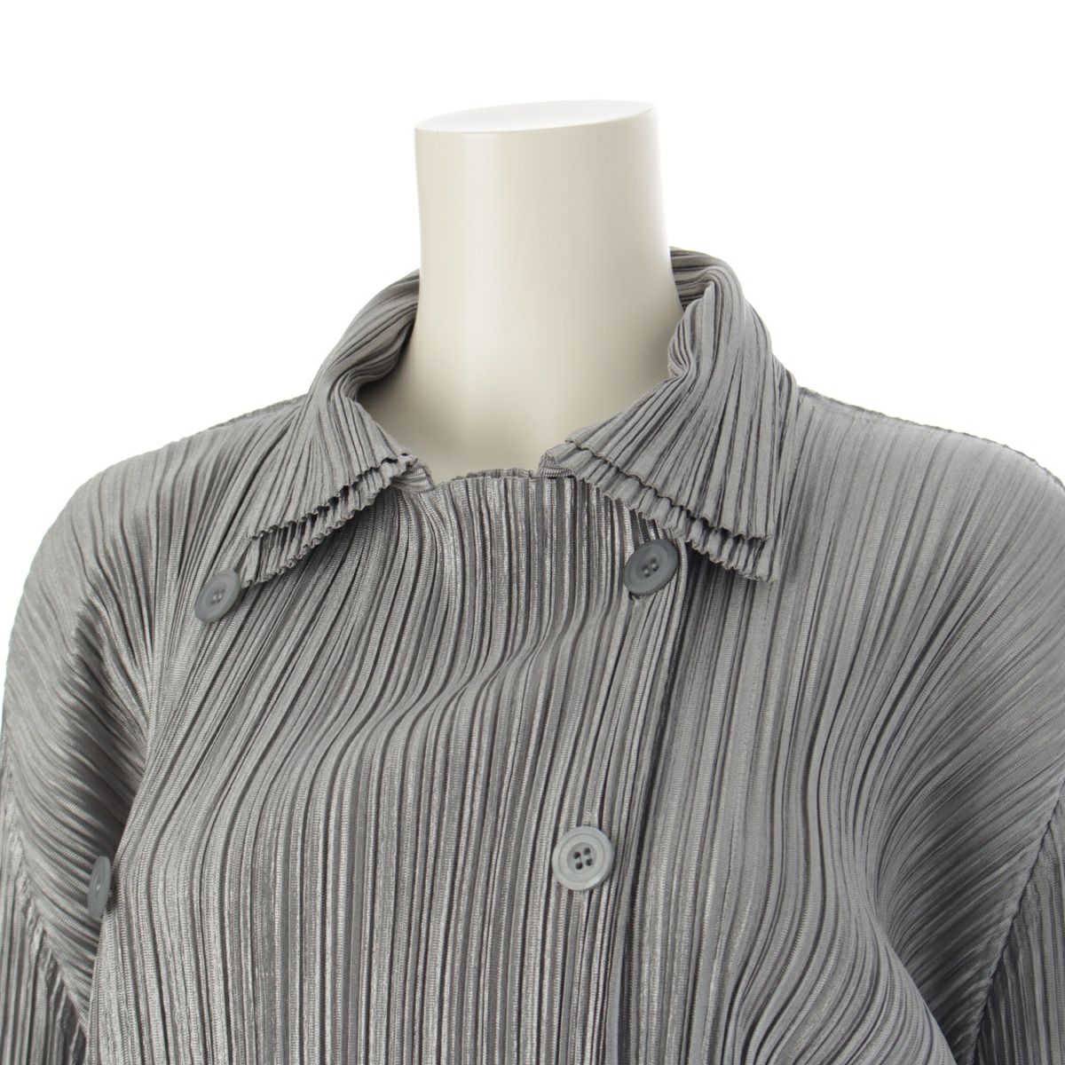 プリーツプリーズ イッセイミヤケ ポリエステル 長袖 ダブルブレスト  