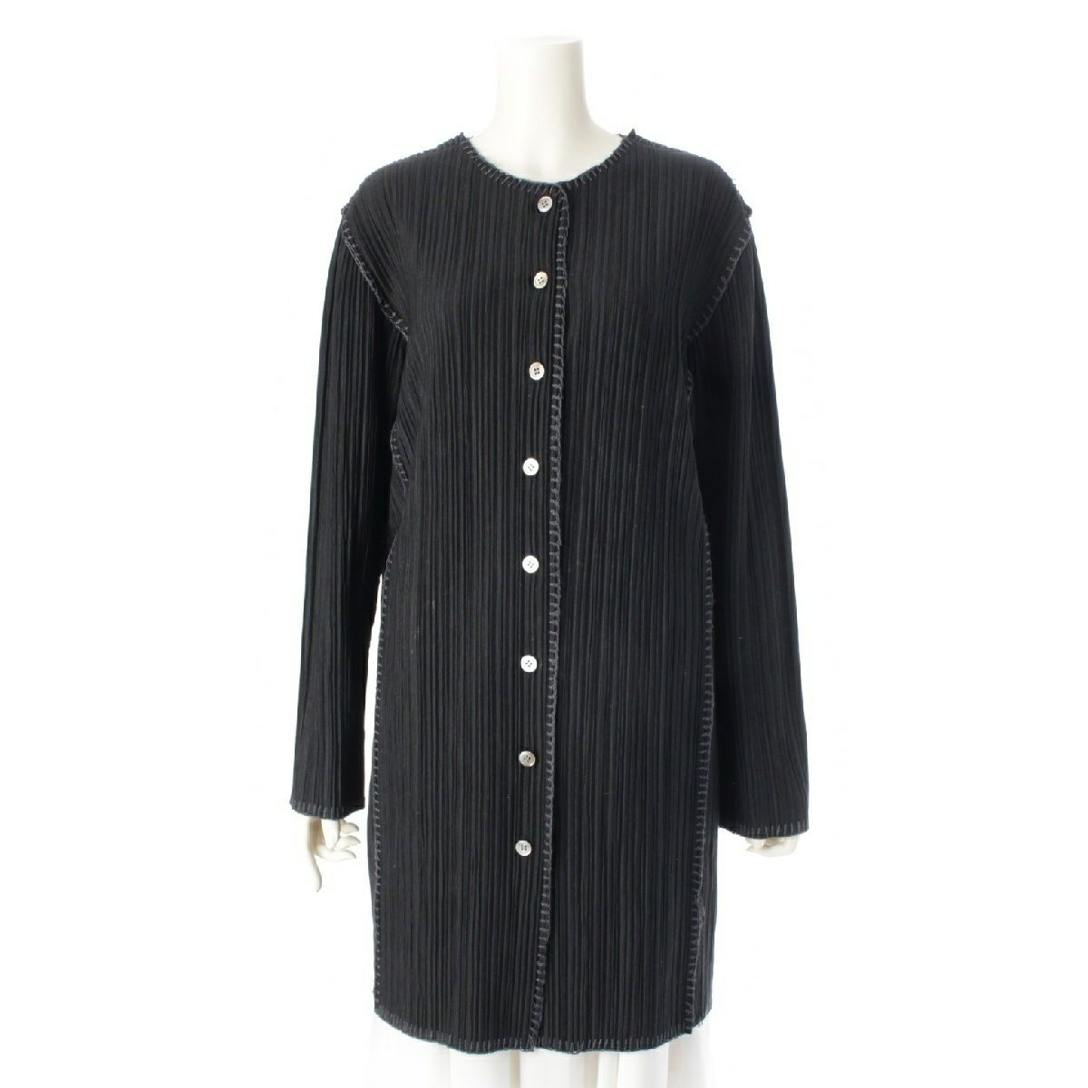 イッセイミヤケ ポリエステル プリーツデザイン ステッチ ロング ノー  