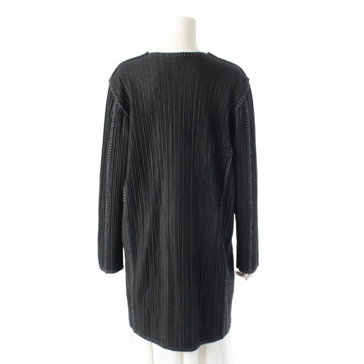 イッセイミヤケ ポリエステル プリーツデザイン ステッチ ロング ノー  