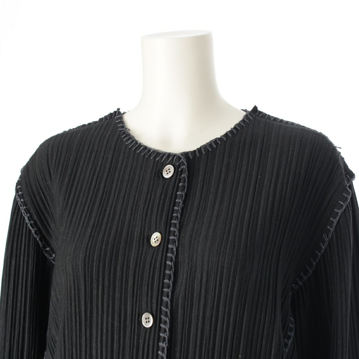 イッセイミヤケ ポリエステル プリーツデザイン ステッチ ロング ノー  