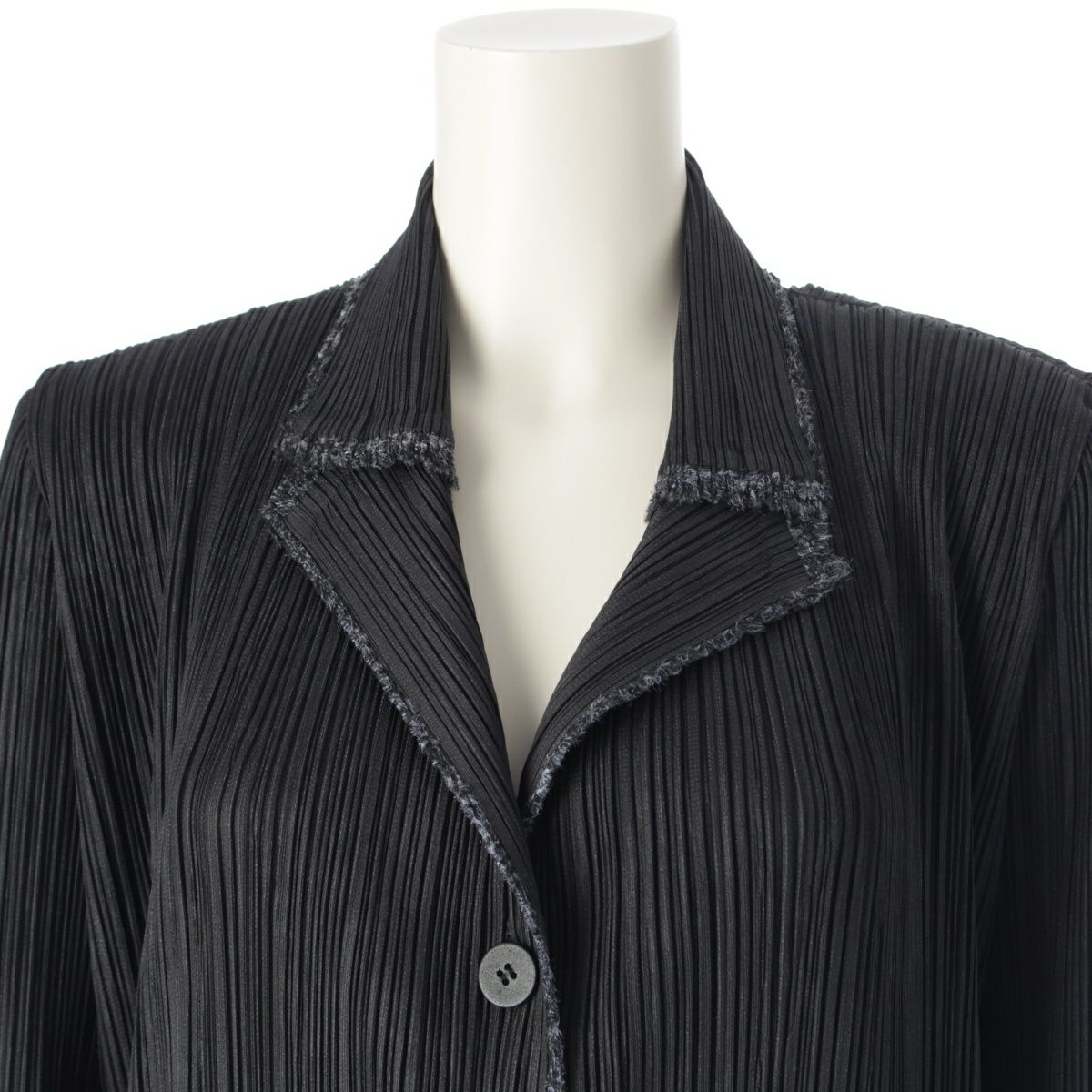 プリーツプリーズ イッセイミヤケ シャギートリム ショルダーパッド  