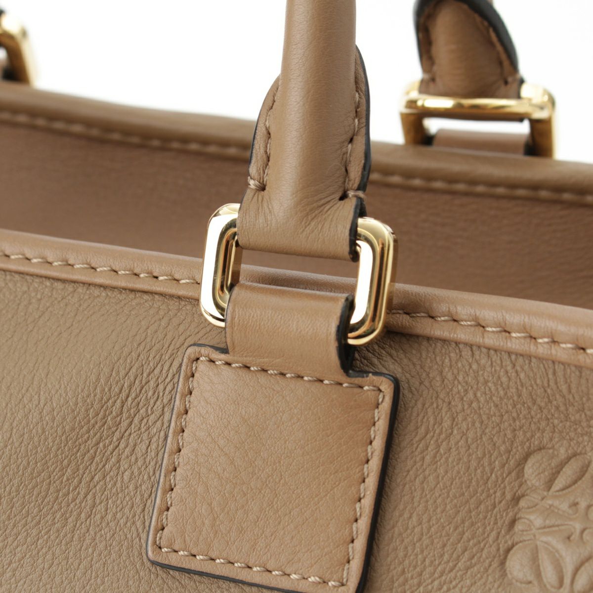 ロエベ アマソナ28 カーフレザー ミンク 2WAY ショルダー ハンドバッグ