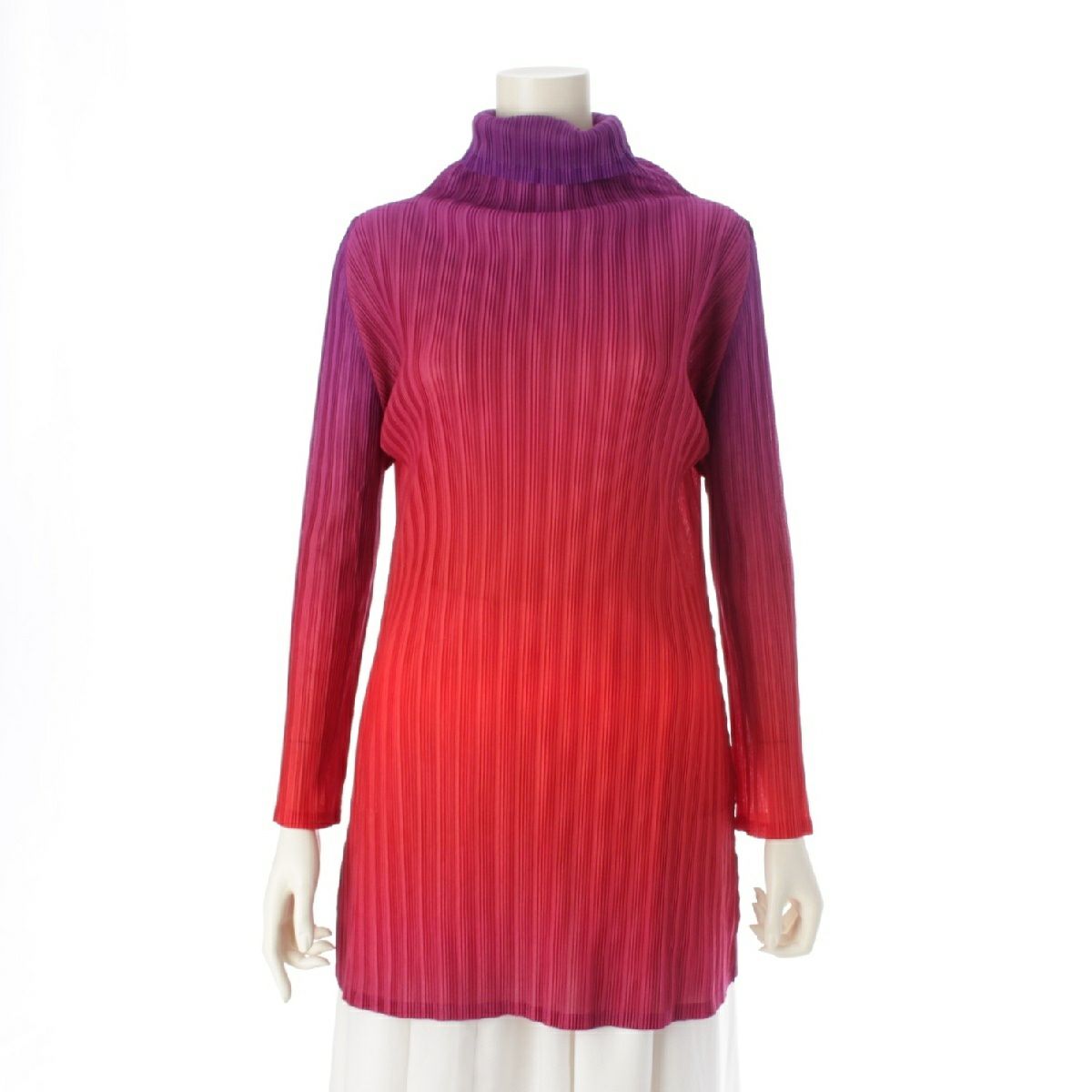 イッセイミヤケ プリーツ カットソー ブラウス モックネック プル