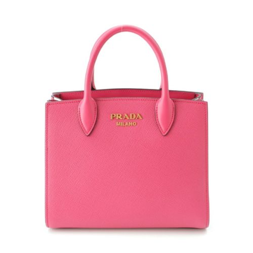 プラダ サフィアーノレザー ロゴ 2way ショルダー ハンドバッグ 1BA204 ピンク