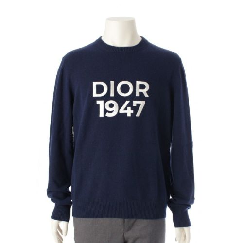 ディオール カシミヤ ウール ロゴ 1947 ニット 長袖 トップス 413M653AT759 ネイビー M