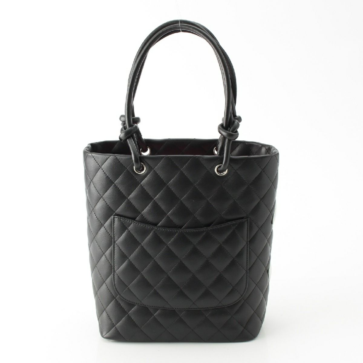 CHANEL シャネル カンボンラインボーリングバッグ ベージュ×黒