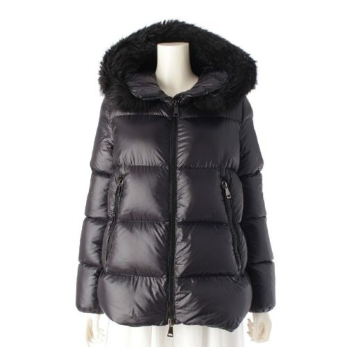 モンクレール 20年 PIONNE GIUBBOTTO DOWN PARKA ナイロン フェイクファー ブルゾン ダウンジャケット アウター ブラック 0