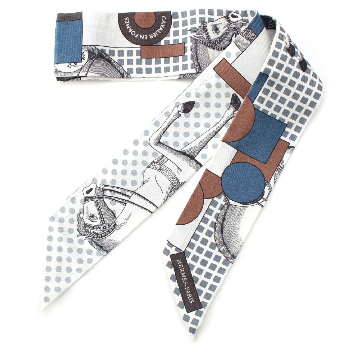 エルメス HERMES ツイリー CAVALIER EN FORMES スカーフ 衣料品 シルク  