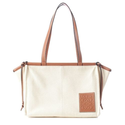 ロエベ クッショントート スモール アナグラム ロングショルダー トートバッグ 330.02AB90 ベージュ ブラウン