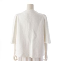 ドゥロワー コットン シルク フリンジニット ノーカラージャケット