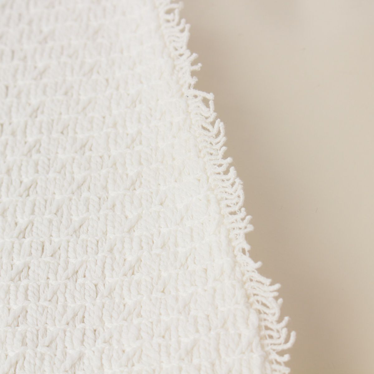 ドゥロワー コットン シルク フリンジニット ノーカラージャケット