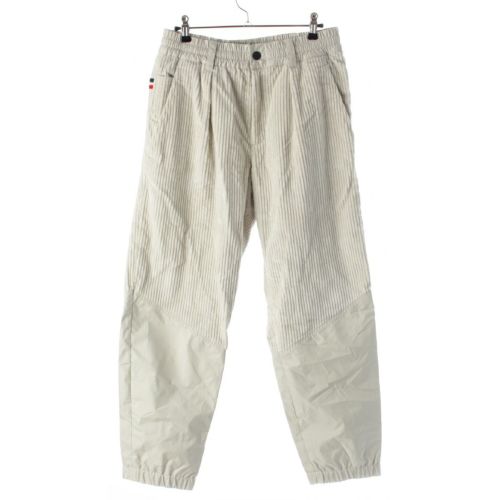 モンクレール 22年 PANTALONE SPORTIVO ロゴ コーデュロイ パンツ ボトムス アイボリー 44