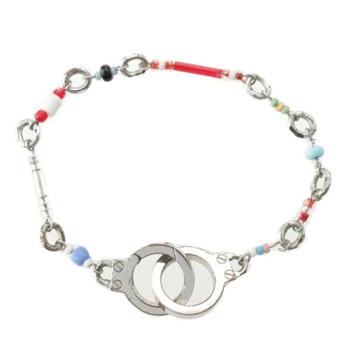 セリーヌ エディ期 ブラス ビーズ バンドカフ ブレスレット バングル アクセサリー マルチカラー