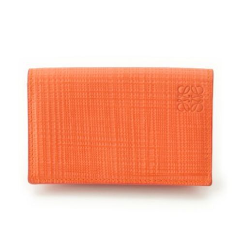 ロエベ アナグラム レザー カードケース オレンジ