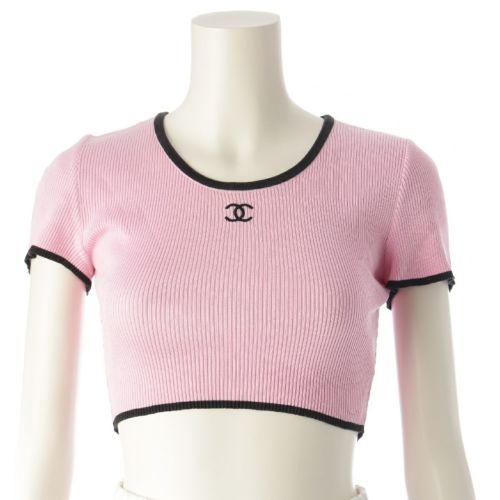 シャネル 95P ココマーク クロップド チビT 半袖Ｔシャツ ピンク