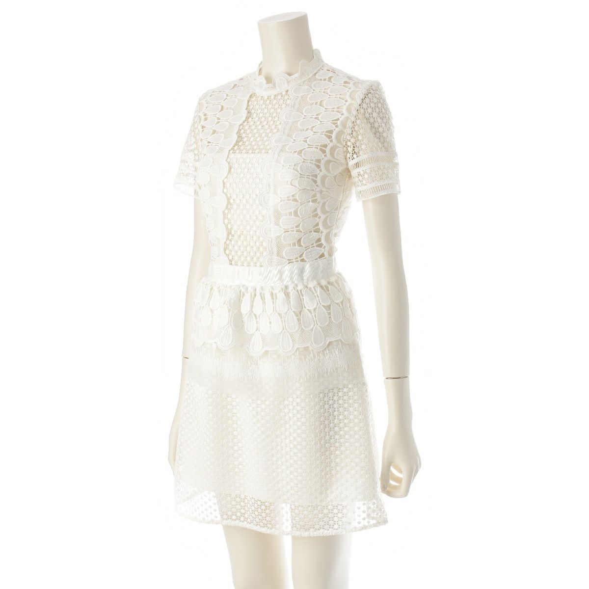 セルフポートレート レース ミニ丈 半袖 ドレス ワンピース SP8-027