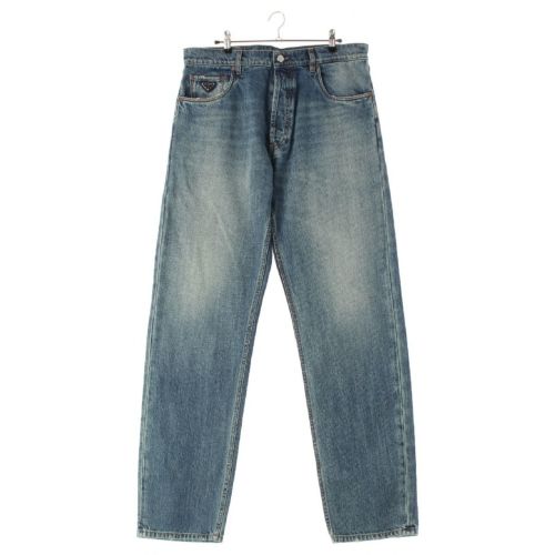 プラダ 24SS デニム トライアングルロゴ 5ポケット ジーンズ パンツ ボトムス GEP374 ブルーインディゴ 33