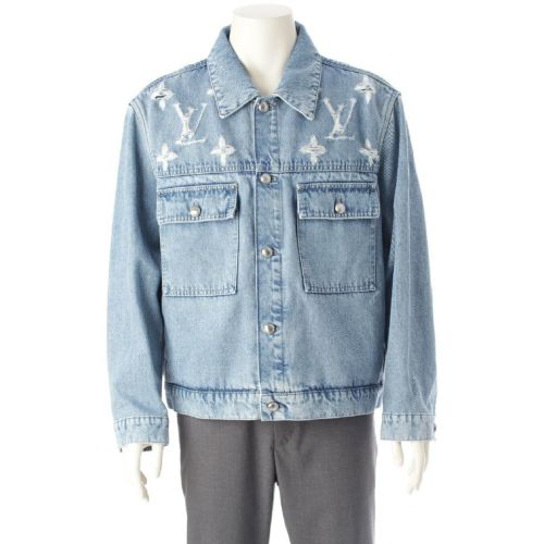 ルイヴィトン 25SS デニム モノグラム トラックジャケット ジャケット アウター 1AGINI ブルーインディゴ 54