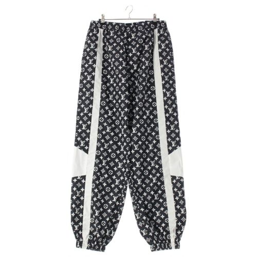 ルイヴィトン 24AW ナイロン モノグラムプリント トラック パンツ ネイビー 50