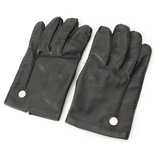 エルメス レザー セリエボタン ステッチ 手袋 防寒具 ブラック 8